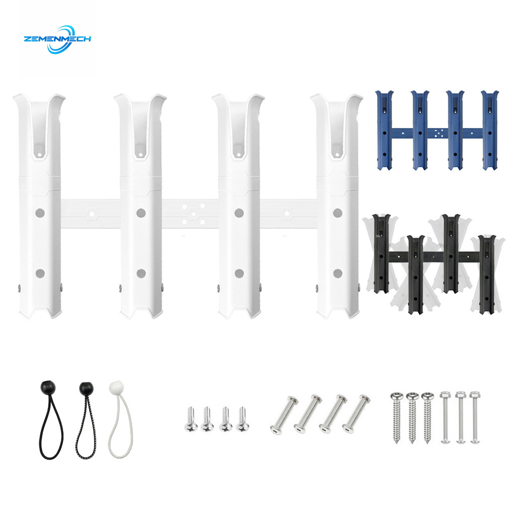Fishing Kayak Rod Holder - Regulowany, czteropunktowy, plastikowy uchwyt na wędki